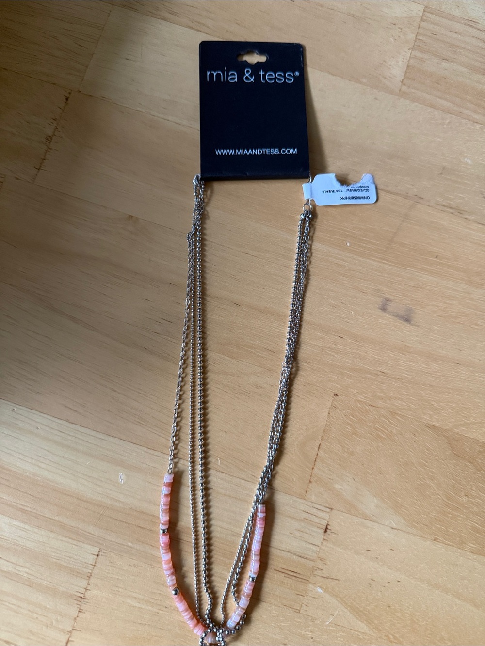 mia & tess Pink Beaded Multi-Strand Necklace